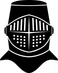 Medieval Armor Helmet Silhouette Vector