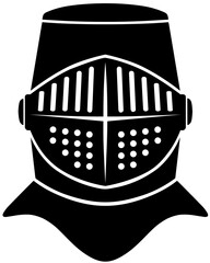 Medieval Armor Helmet Silhouette Vector