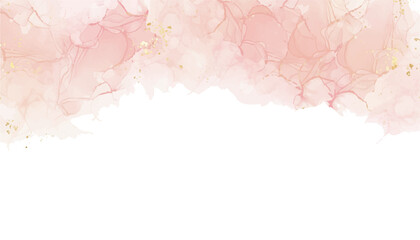 Modern abstract luxury wedding invitation and birthday card templates with pink watercolor, alcohol ink fluid art, and gold for valentines day

