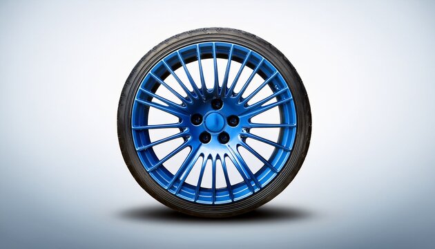 a blue wheel on a white background