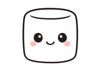 Kawaii smiling marshmallow candy cartoon graphic illustration