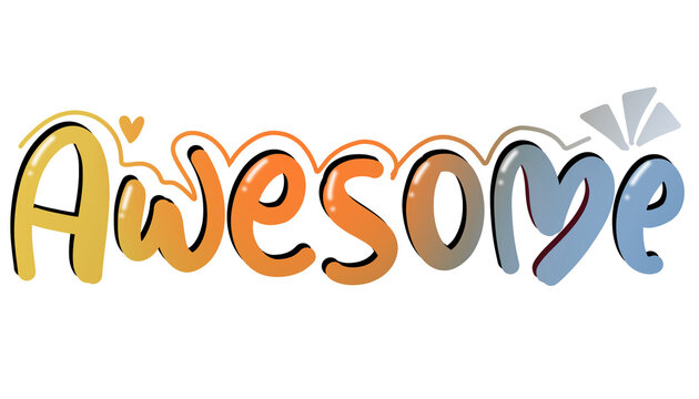 Hand drawn awesome text ,doodle