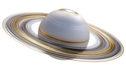 planet saturn with its rings, isolated on a white background