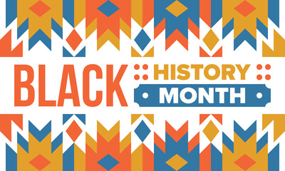 Fototapeta premium Black History Month. African American History. Celebrated annual. February and October. Poster, card, banner, background. Vector illustration