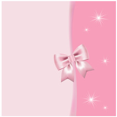 pink ribbon bow on pink background