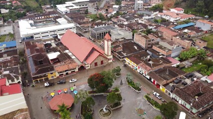 Gómez Plata, Antioquia - Colombia. December 29, 2025. Our Lady of Mount Carmen Parish, a Catholic church.