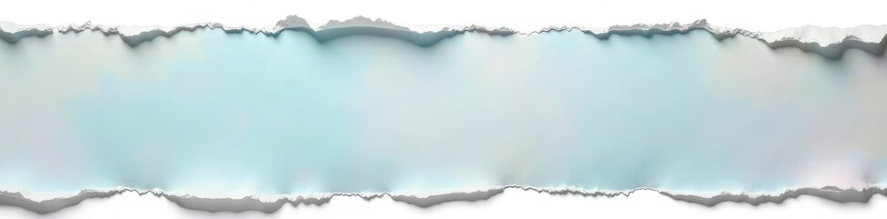 Strips of white ripped paper, ragged edges, isolated , rustic, worn, design