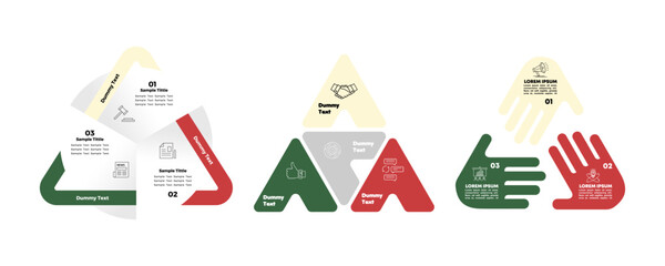 Vector triangle element for infographic set. Template for cycling diagram, graph, presentation. Business concept with 3 options, parts, steps or processes. vector editable 