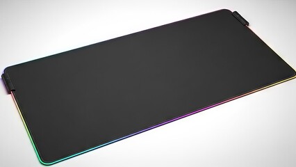 Gaming Mousepad with RGB Edge Lighting on Black Surface