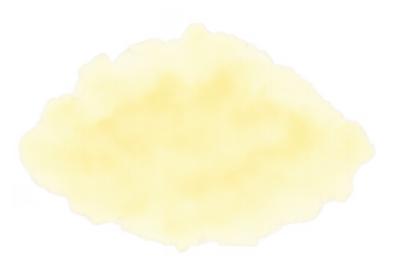 Yellow soft cloud painting with transparent background