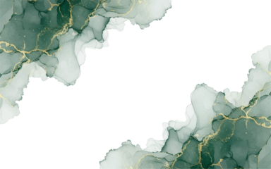 Modern abstract luxury wedding invitation and birthday card templates with green watercolor, alcohol ink fluid art, and gold for christmas

