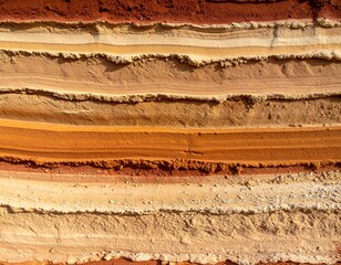 Earth's stratified beauty: A cross-section of earth's layers, showcasing intricate geological formations and colors, revealing the planet's hidden stories. 