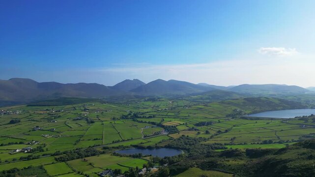 The Mourne Mountains at dusk from Castlewellan in County Down Northern Ireland