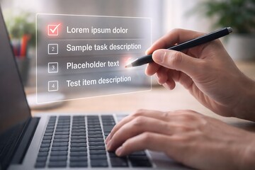 Man Using Digital Task Management System on Laptop for Productivity and Project Workflow Organization
