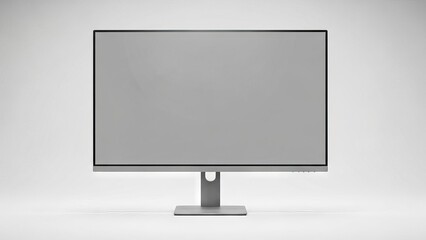 Modern computer monitor display on a white stand isolated