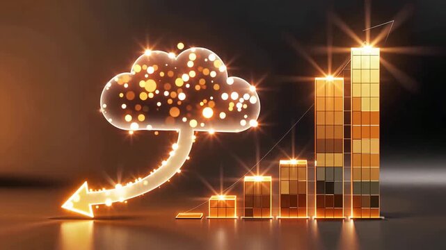 Cloud Computing Growth - A Visual Representation of Data Migration.