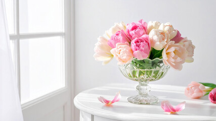 チューリップのフラワーアレンジメント