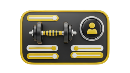3D Dumbbell and UI Elements