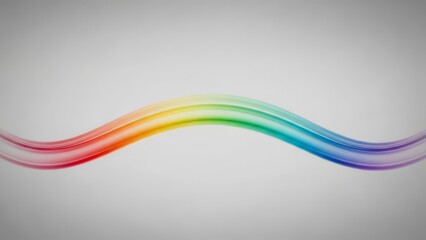 Fototapeta premium Rainbow colored wavy lines on a gray gradient background.
