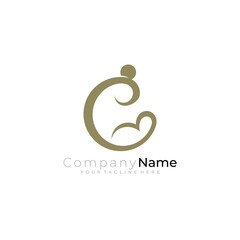 Fototapeta premium Charity logo with baby design template, mother and baby logos