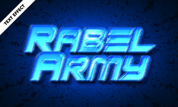 Modern Glitch Blue Editable Text Effect with Futuristic 3D Cyberpunk Army Typography Design