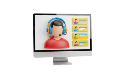 3D Customer Support Agent with Chat Interface