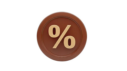3D Percentage Symbol Coin