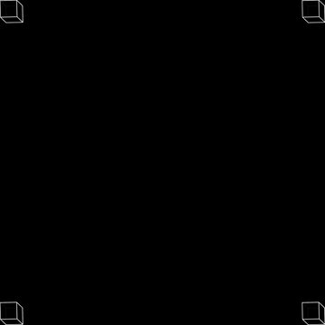 Clean black background with subtle corner frame marks for photo crop overlay minimal presentation slide template website banner and modern poster layout with empty center copy space for text