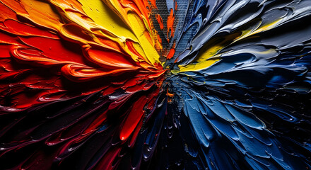 Vibrant Abstract Oil Paint Swirl Explosion Dynamic Colorful Texture Background.