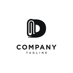 Obraz premium Letter D Paper Clip Logo Icon Vector
