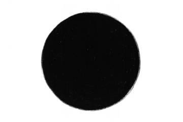 Black charcoal texture circle abstract element transparent background