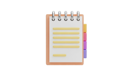 Stylized Spiral Notebook with Colorful Tabs