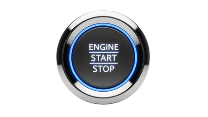 Black and Silver Car Engine Start Stop Push Button with Blue LED Light