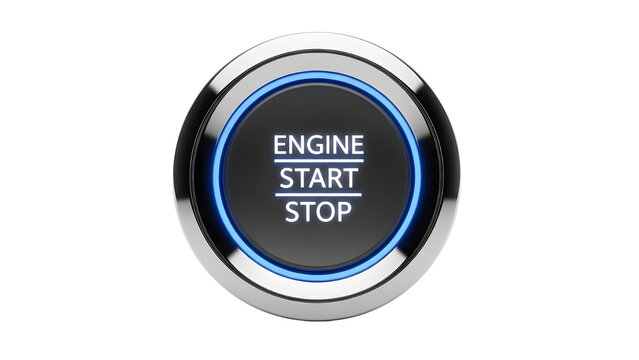 Black and Silver Car Engine Start Stop Push Button with Blue LED Light