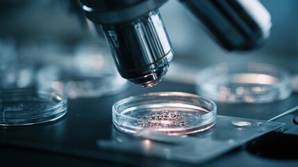 Intricate Microscopic Analysis: Scientific Exploration in a Modern Laboratory