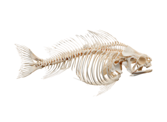 Detailed Fish Skeleton Anatomy  Isolated on Transparent Background