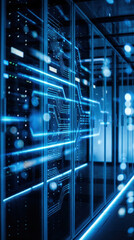 Blue technology background abstract design digital modern concept server room glowing circuit pattern futuristic data center light trail cyber network Abstract technology background concept