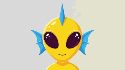 Cartoon Alien with Fish-like Features - A Unique Character Design.