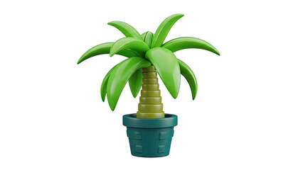 3D Cartoon Palm Tree in a Pot