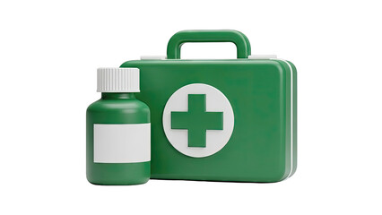 First Aid Kit and Medical Bottle
