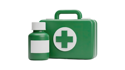 First Aid Kit and Medical Bottle