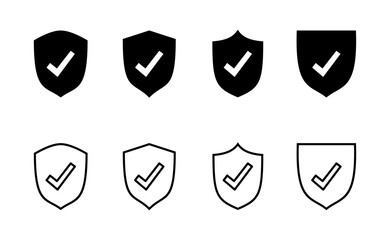 Shield check mark icon vector. Protection approve sign. Insurance icon