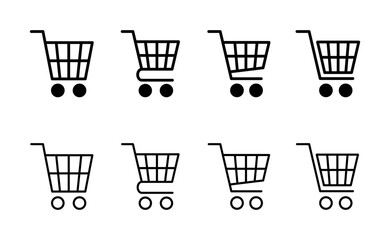 Shopping icon vector. Shopping cart sign and symbol. Trolley icon