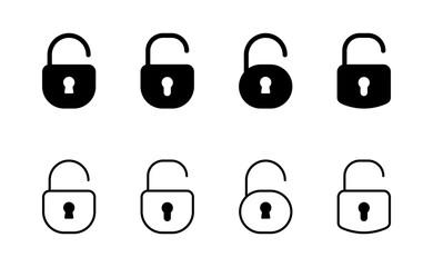 Unlock icon vector. Unlock sign and symbol. unlocked padlock icon
