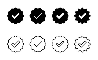 verified icon vector. verification check mark. approved sign and symbol