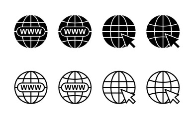 Web icon vector. go to web sign and symbol. web click icon. Global search icon