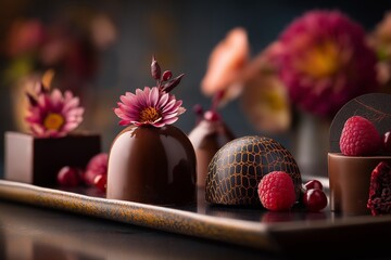 Valentine's chocolates and bouquets