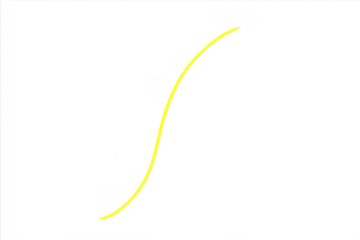 Yellow glowing curved line minimal abstract design