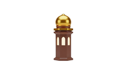 Islamic Minaret with Golden Dome