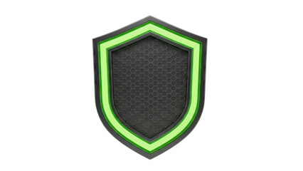 Futuristic Shield with Green Neon Accent